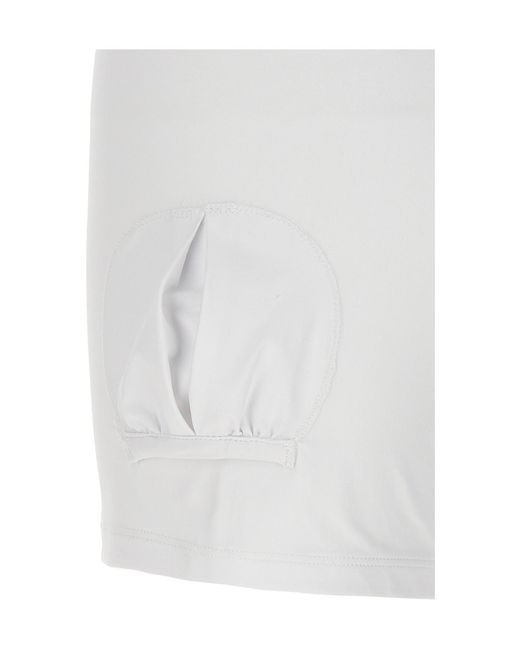Brunello Cucinelli White Logo Embroidered Sleeveless Dress
