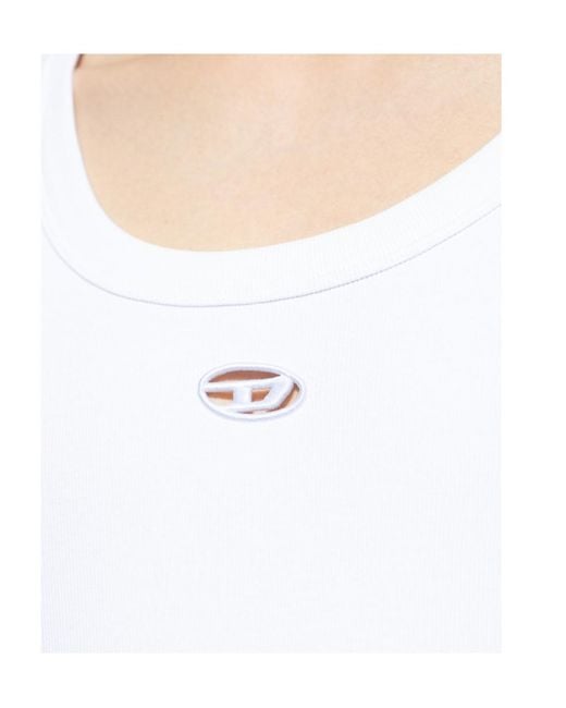 DIESEL White Crew Neck Vest for men