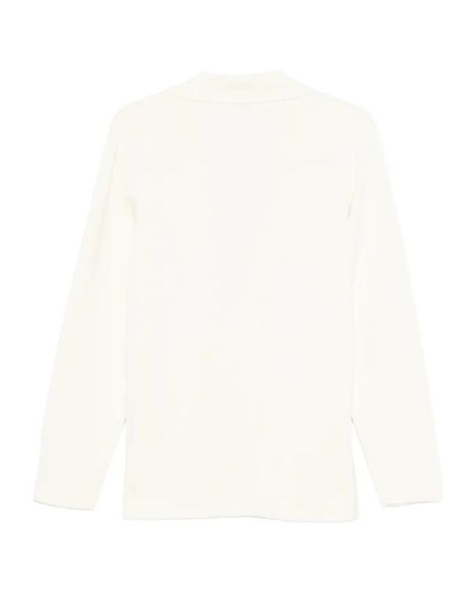Lardini White Shawl Collar Buttoned Cardigan for men