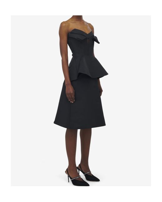 McQueen Black Strapless Corset Top