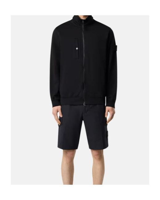 Stone Island Black Zippered Sweatshirt for men