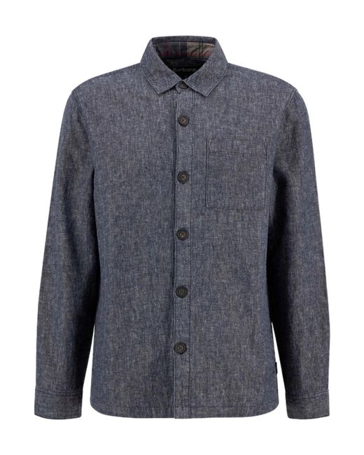 Barbour Blue Button-Down Long-Sleeved Casual Jacket for men