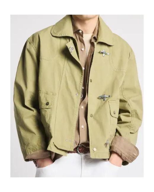 Fay Green Toggle Fastening Jacket for men