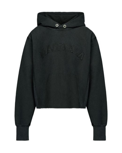 Maison Margiela Black Logo Fleece Hoodie for men