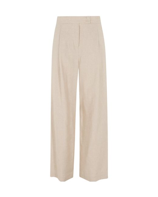 Eleventy White Button-Closure Trousers