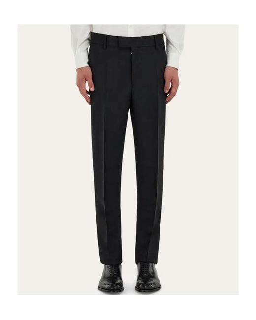 Ferragamo Black Ferragamo Straight-Leg Tailored Trousers for men