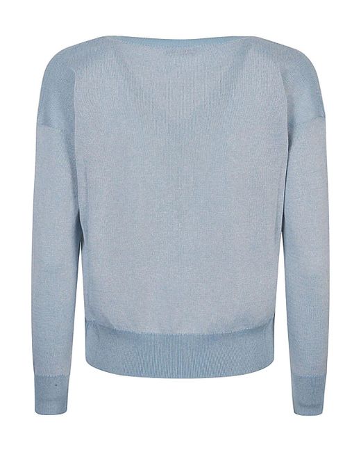 Baserange Blue V-Neck Sweater