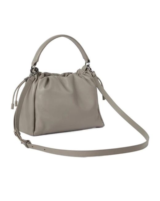 Brunello Cucinelli Gray Embellished Soft Pouch Bag