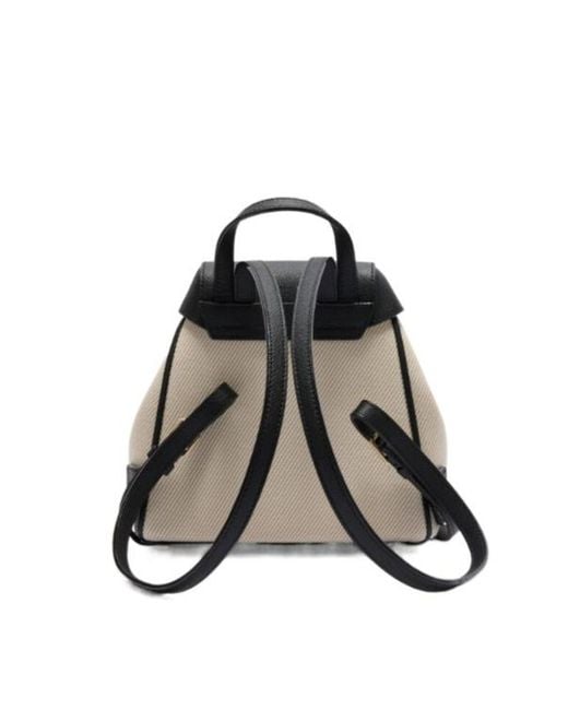 Valextra Black Iside Textured Canvas Backpack Mini