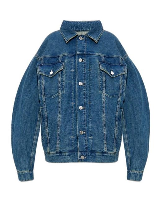Vetements Blue Button-Fastening Flap-Pocket Denim Jacket