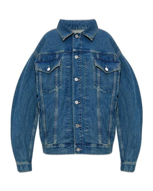 Vetements Blue Button-Fastening Flap-Pocket Denim Jacket