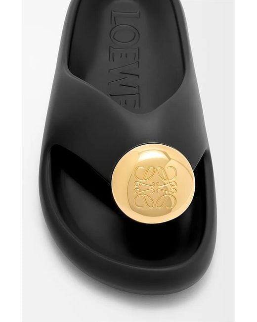 Loewe Multicolor Pebble Patent Toe-Post Slide Sandals