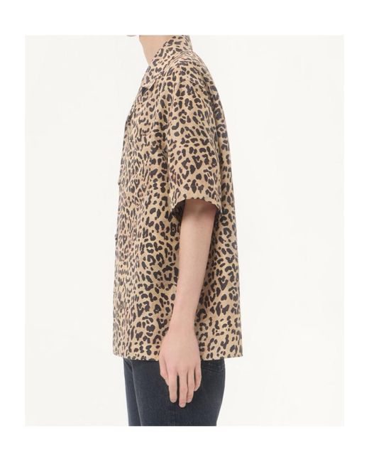 Valentino Natural Fauve Eclat Animalier Printed Bowling Shirt for men