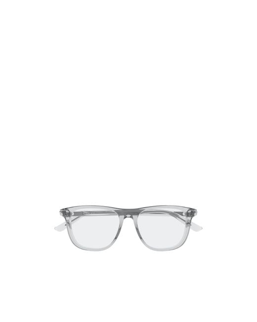 Gucci White Eyewear Square Frame Glasses for men