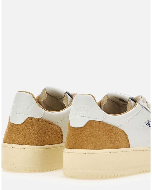 Autry White Perforated Low-Top Sneakers for men