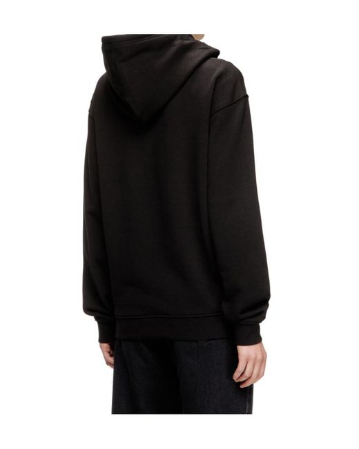 DIESEL Black F-Normy Logo-Embroidery Hoodie