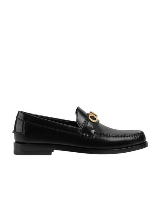 Gucci Black Logo Plaque Slip-On Loafers for men