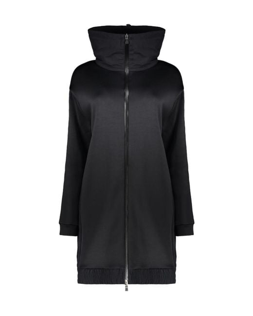 Herno Black Zip-Up High Neck Cardigan