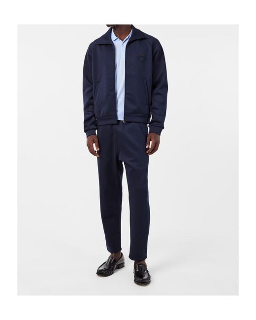 Prada Blue Logo Zip Jacket for men