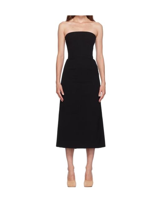16Arlington Black Noctula Crepe Midi Dress