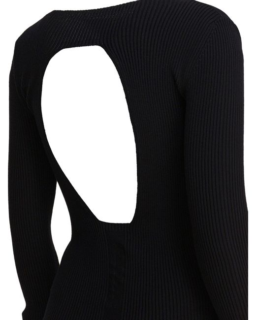 Rick Owens Black Sheath Dress With Long Sleeves