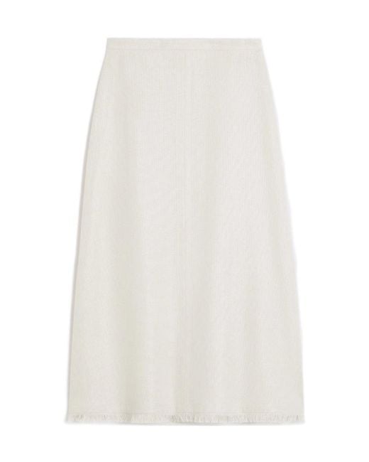 Max Mara White 'S Fiocchi A-Line Skirt
