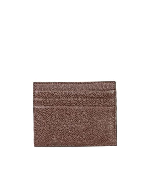 Thom Browne Brown 4-Bar Logo Printed Cardholder for men