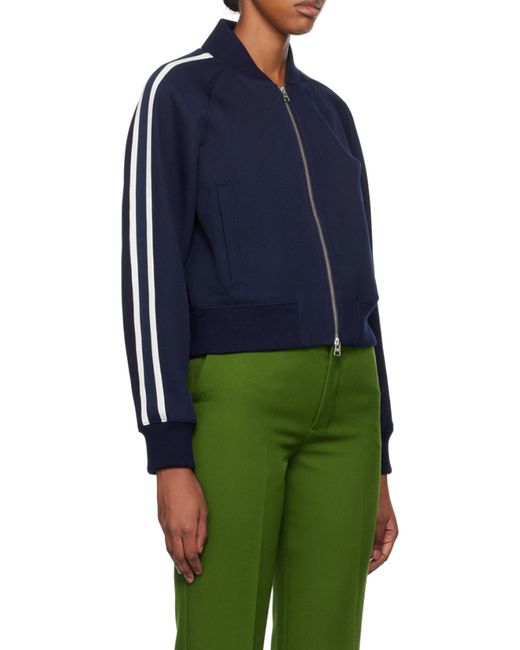 AMI Blue Stripe-Trim Track Jacket
