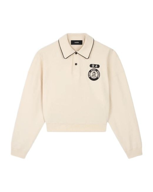 Amiri White Collegiate Polo