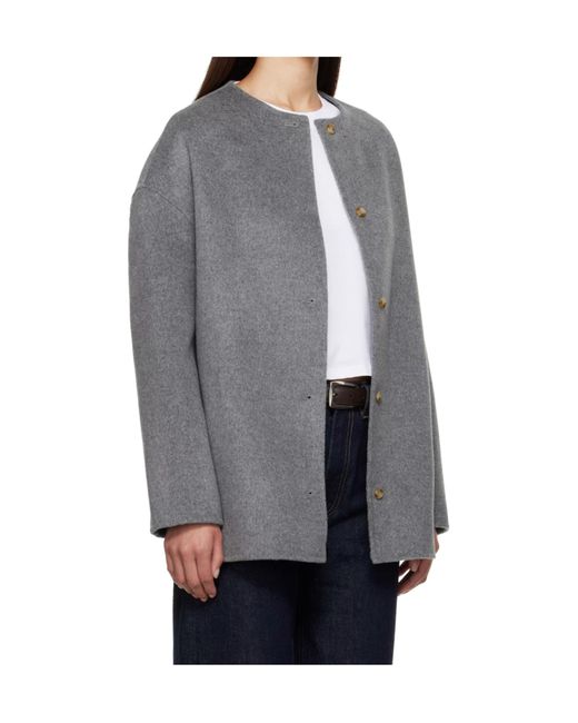 Loulou de Saison Gray Dunne Single-Breasted Coat