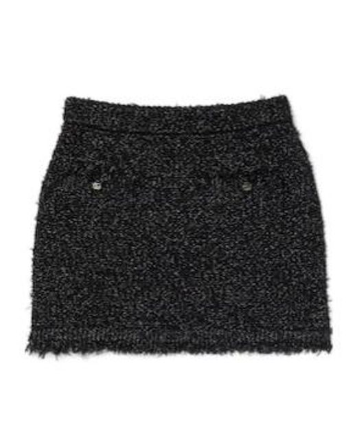 Gucci Black Tweed Button Detailed Skirt