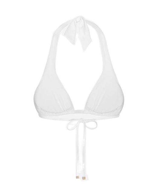 Dolce & Gabbana White Padded Triangle Bikini Top