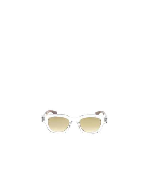 Saint Laurent White Eyewear Rectangular Frame Sunglasses for men