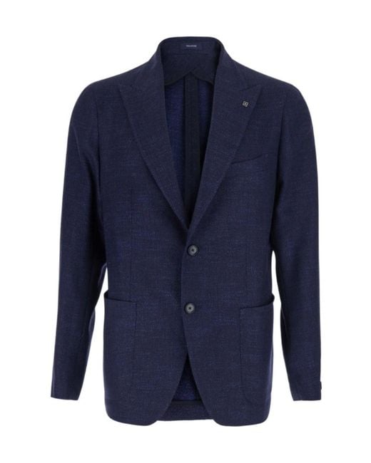Tagliatore Blue Long-Sleeve Blazer for men
