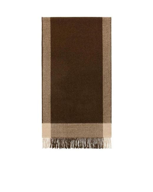 Weekend by Maxmara Brown Checkered Fringed Scarf