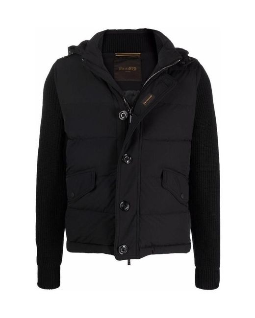 Moorer Black Foscolo-Knm Padded Bomber Jacket for men