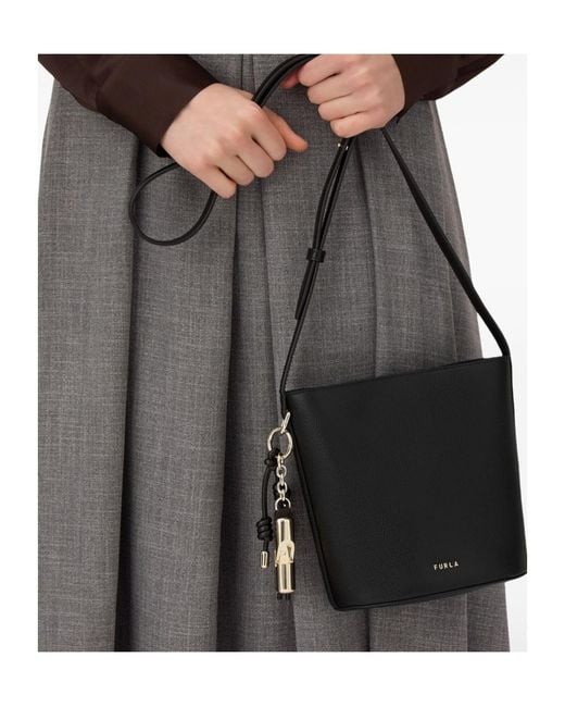 Furla Black Roxie Mini Bucket Bag