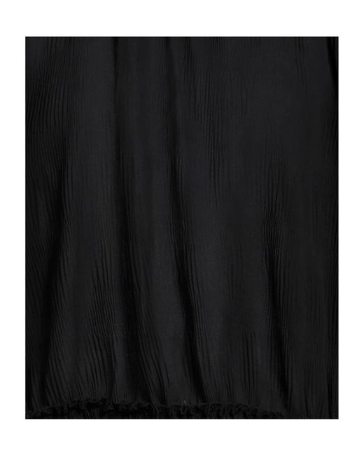Ganni Black Solid-Color Chiffon Top