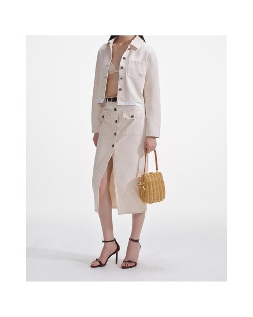 Self-Portrait Multicolor Long Sleeve Denim Jacket