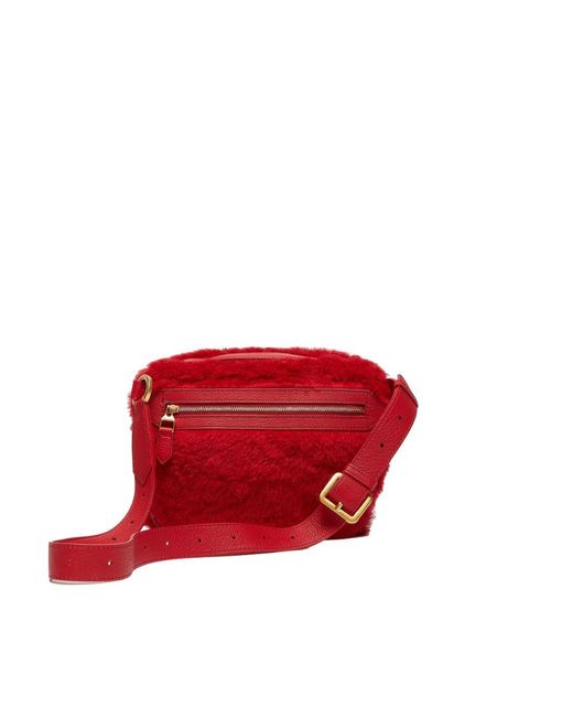 Max Mara Red Alpaca Wool And Silk Waist Pack
