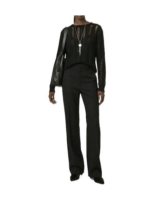 Ann Demeulemeester Black Cotton Blend Cropped Sweater
