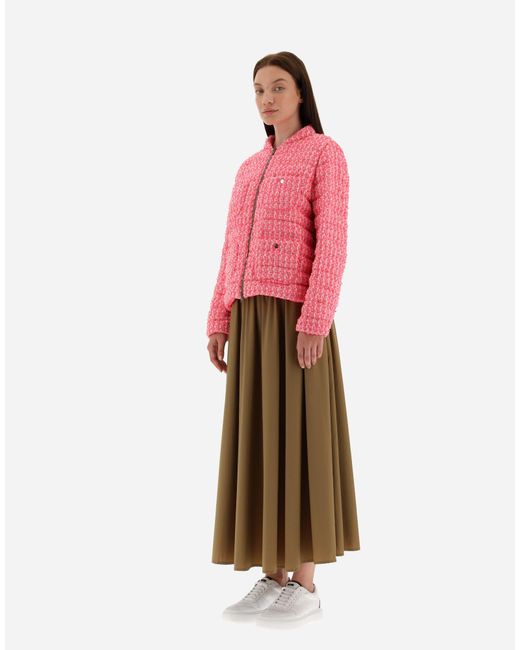 Herno Pink Tweed Bomber Jacket