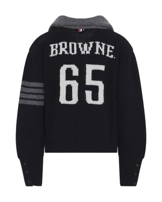 Thom Browne Black Rwb Striped Knitted Hoodie for men