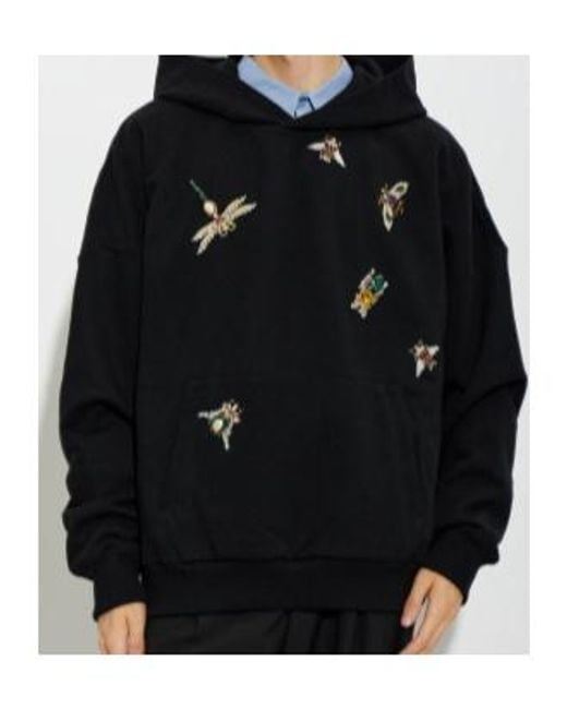 Balmain Black Long-Sleeve Hooded Sweatshirt for men