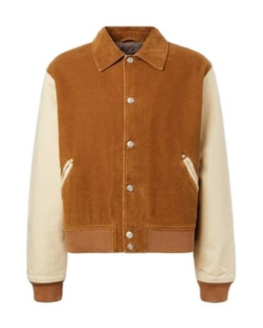 Wales Bonner Brown Homecoming Cotton Corduroy Varsity Jacket for men