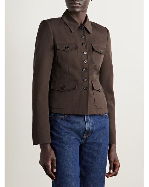Nili Lotan Brown Jamison Wool-Twill Jacket