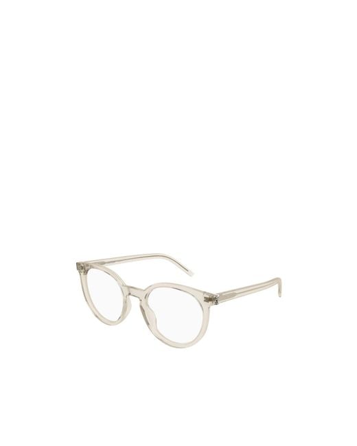 Saint Laurent White Eyewear Sl M147 Oval Glasses And Frames