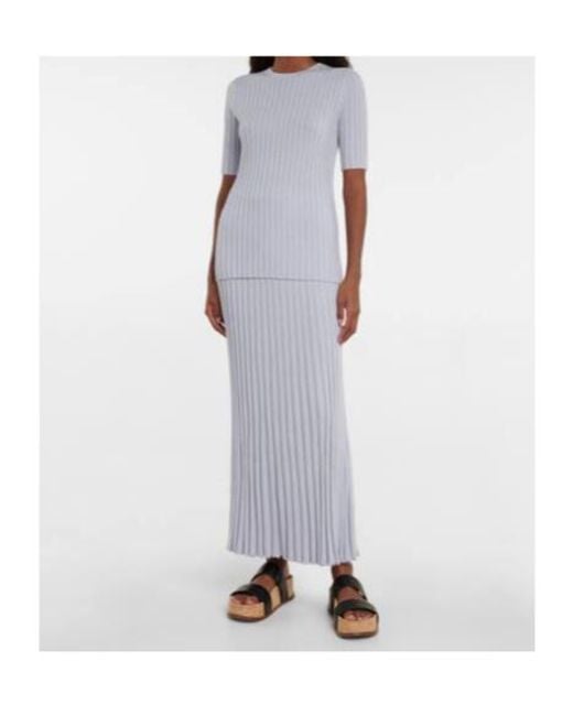 Gabriela Hearst Purple Knitted Midi Skirt