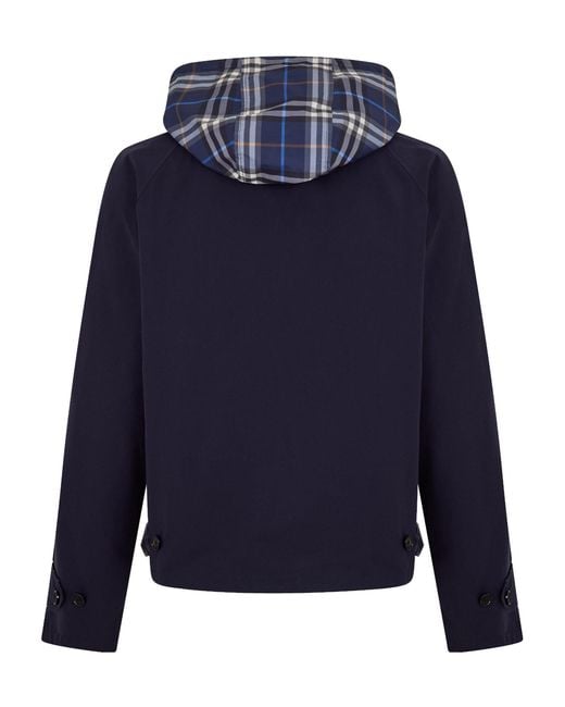 Burberry Blue Spread-Collar Hooded Jacket for men