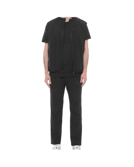 Save The Duck Black Zip-Front High Neck Vest Jacket for men